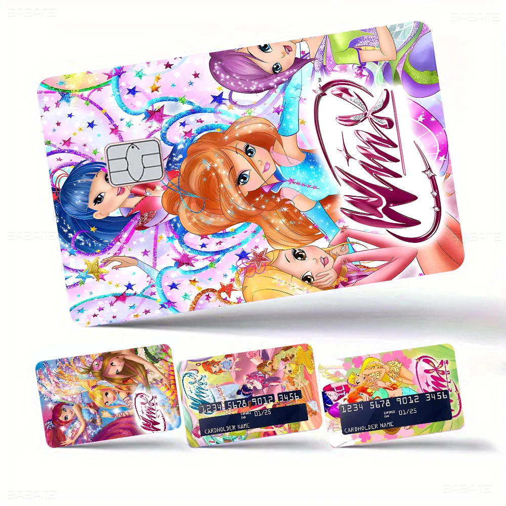 GirlS Cartoon W-Winx Matte Film Cover Skin Sticker For Credit Card Bank Debit Bus Card