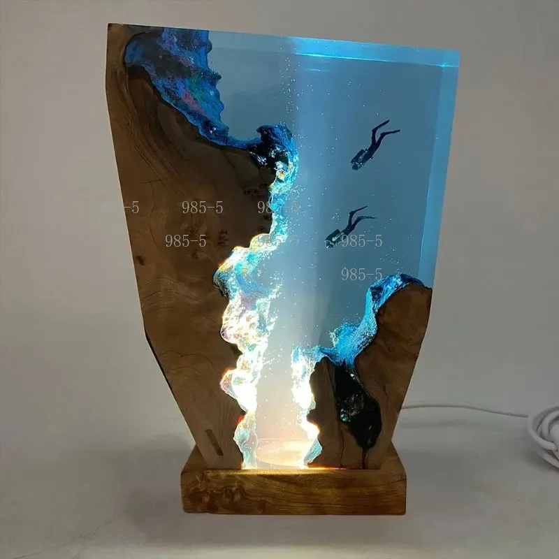 Bedroom Office Table Lamp, Seabed Creature Style Rechargeable Ornament Light