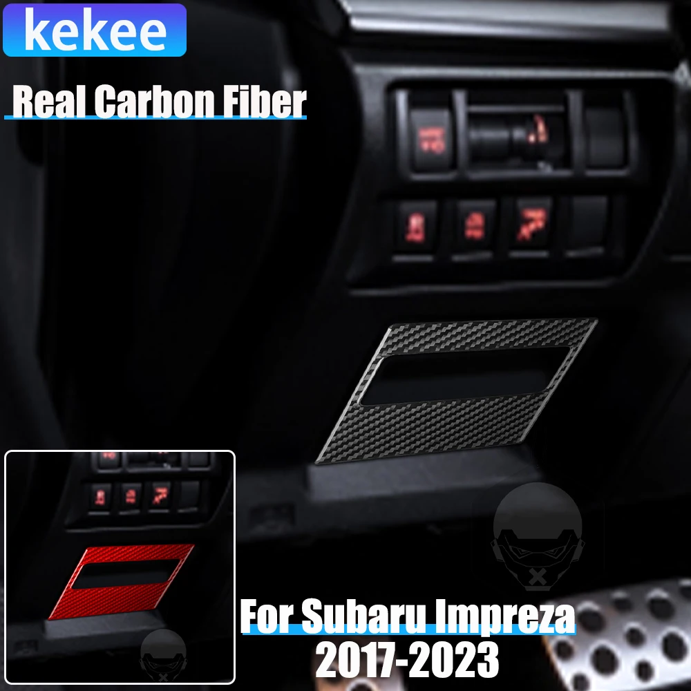 Real Carbon Fiber Car Accessories Driver Storage Panel Cover Soft Sticker For Subaru Impreza 2017-2023 Crosstrek 2018-2023