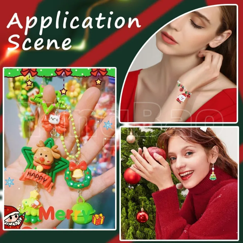 20/30pcs mini DIY Christmas Keychains Christmas Tree Ornaments Resin Miniaturess for Craft Christmas Decor view 4