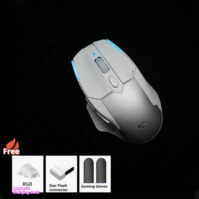 Adjustable Cooling Heating Mouse Wireless 3-Mode 8k Star Flash Connection Esports Mouse Ergonomic Fps Valorant Pc Accessories