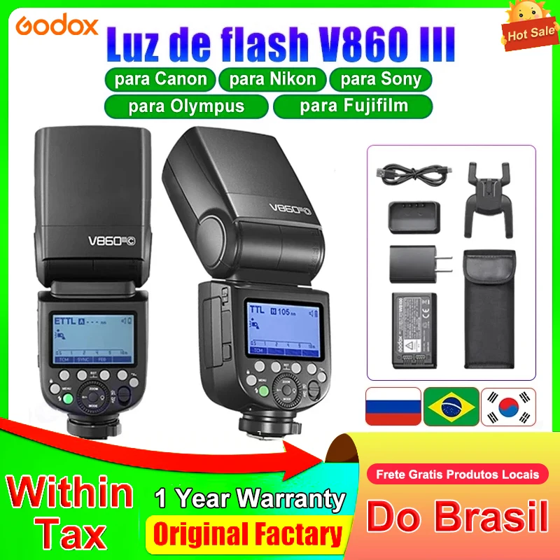 Godox V860III V860 III ON Camera Flash Light E-TTL II HSS Speedlite for Canon Sony Nikon Fujifilm Olympus Panasonic Pentax Light