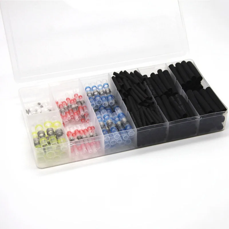 320Pcs Boxed Heat Shrinkable Intermediate Tube Terminal Waterproof Tin Solder Ring Tin Solder Ring Combination