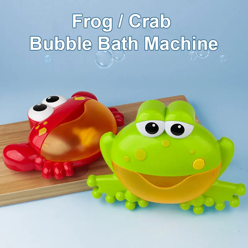 Electric Crab Bubbles Machine Kids Bath Bubble Frog Swimming Pool Bathroom Water Play Baby Bath Toy Bathtub Toys for Children