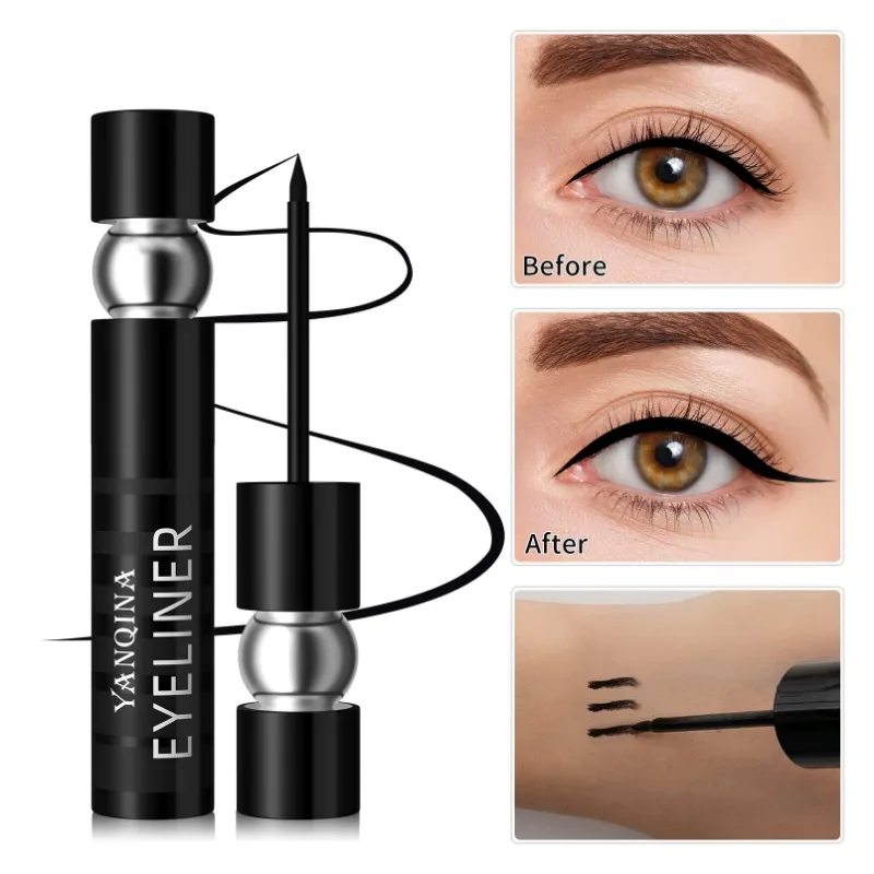 black eyeliner liquid pen fast drying durable waterproof sweat proof does not stain the makeup