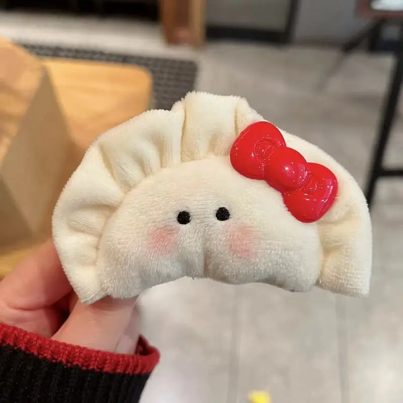 1 szt. Śliczny i uroczy róż w proszku Klips do włosów Dumplings z muszką na tyłku głowy — zdjęcie 6
