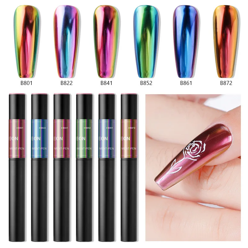 

Chameleon Nail Glitter Air Cushion Pen Solid Magic Mirror Powder Pen Metallic Effect Chrome Pigment Nail Art Powder Decor Pen#&