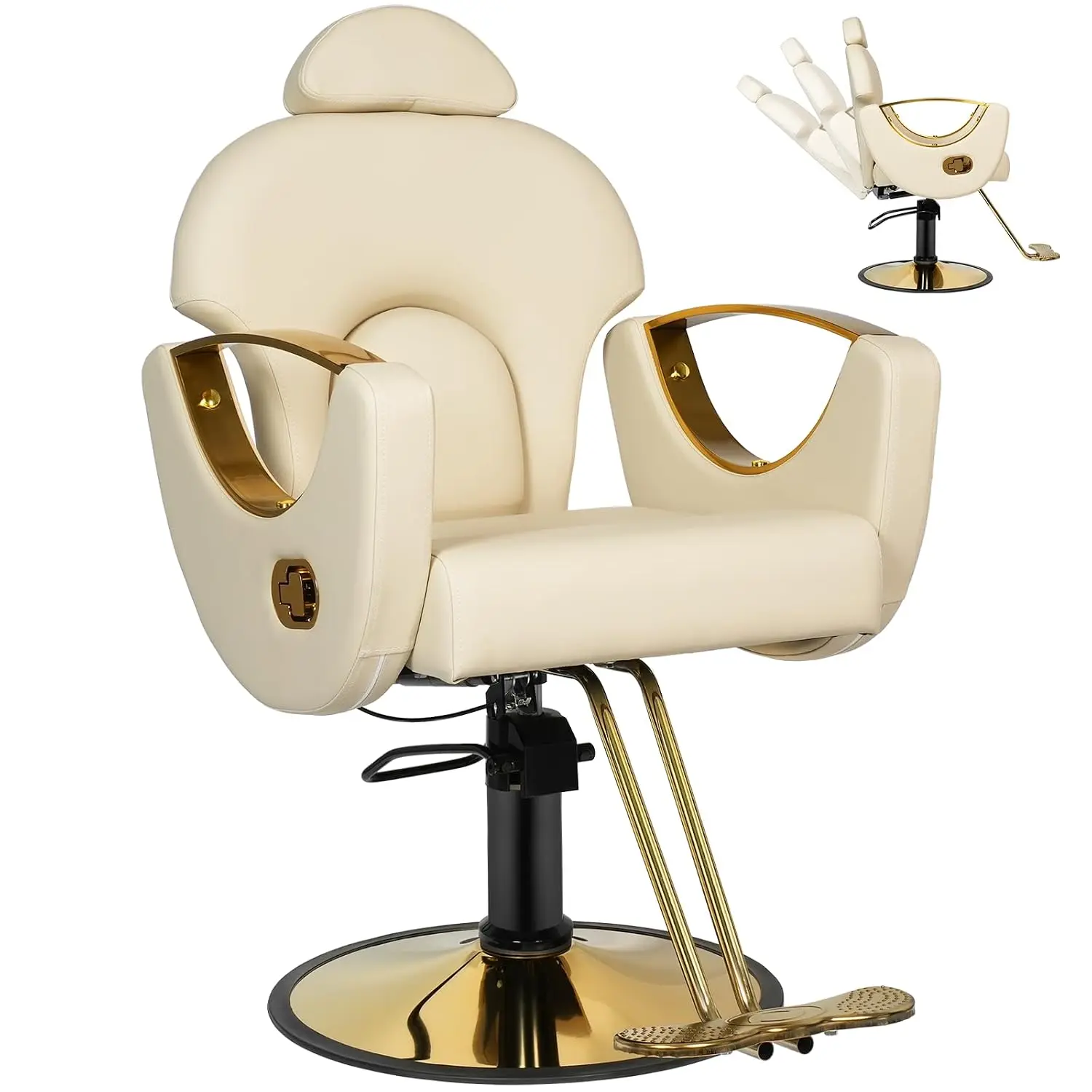Salon Barber Chair Reclining Hair Braiding Shampoo Tattoo Beauty Armchair Hydraulic Pump Heavy Duty Home Barbershop, Customized
