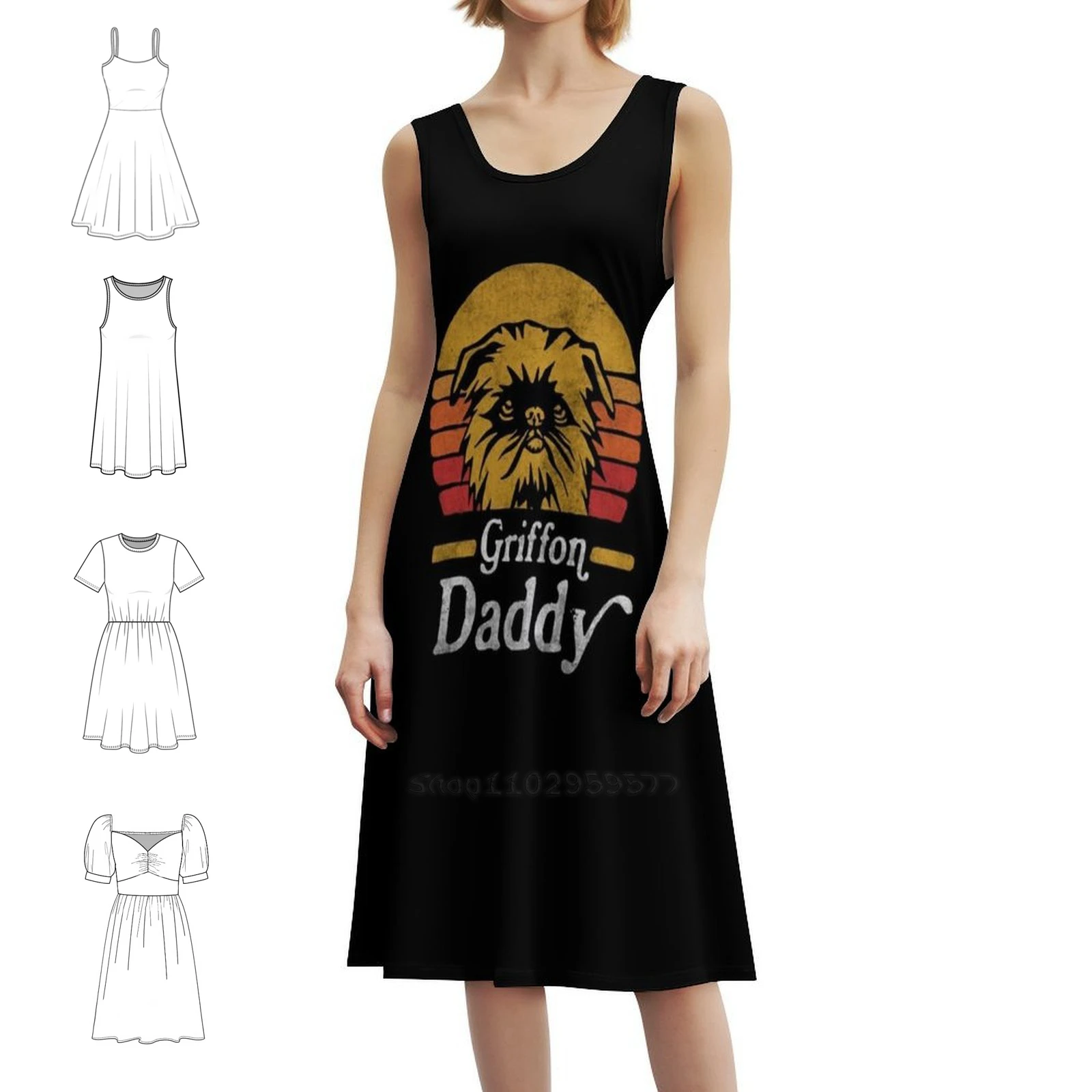 فستان ريترو عتيق من بروكسلز جريفون دادي بوهو أنيق أنيق لحفلات الزفاف على الشاطئ وحفلات الزفاف بروكسل غريفون الصلبة #1