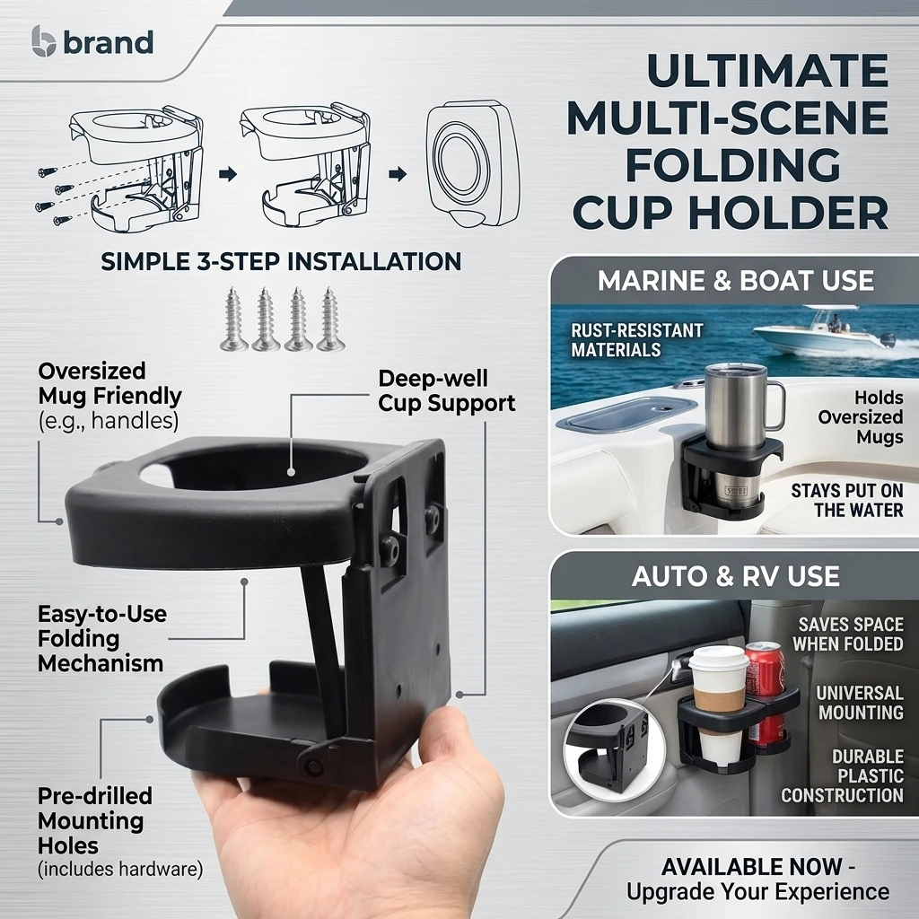 Universal High-quality Folding Car Cup Holder Black Drink Holder Multifunctional Drink Holder Auto Supplies Car Cup Car Styling