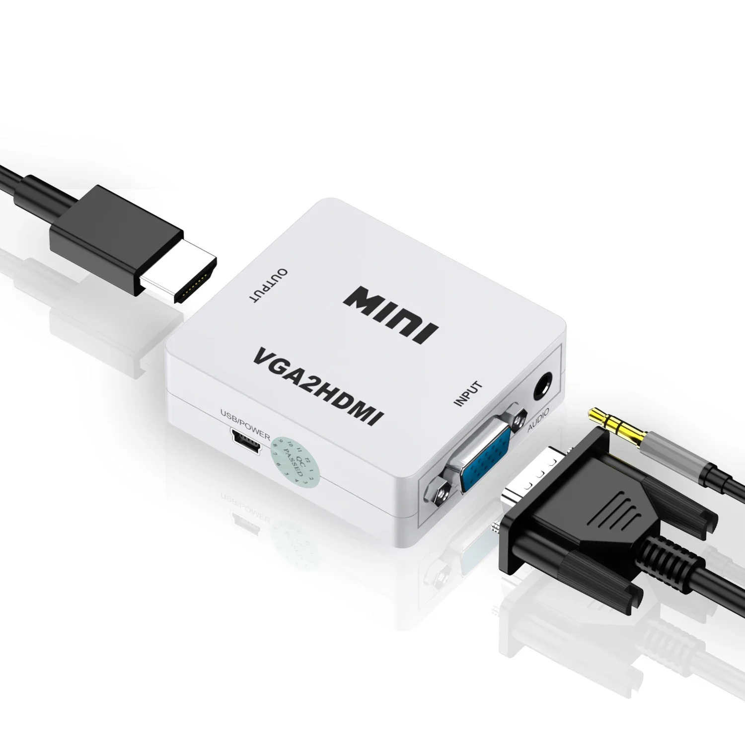 Mini Adapter HDMI do VGA VGA 2 HDMI 1080P AV do HD z konwerterem Audio HDMI na AV/CVBS,VGA AV,RVA konwerter VGA