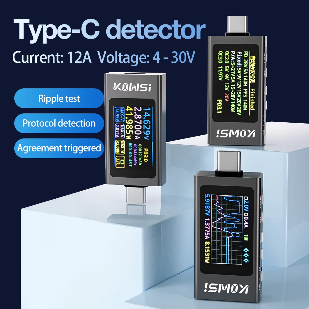 �y�Z�[�����zKWS-X1 �f�W�^���d���v Type-C �d������ѓd�����j�^�[ 4V-30V 12A �d���v�d���v PD �v���g�R�����o�p���[���[�^�[