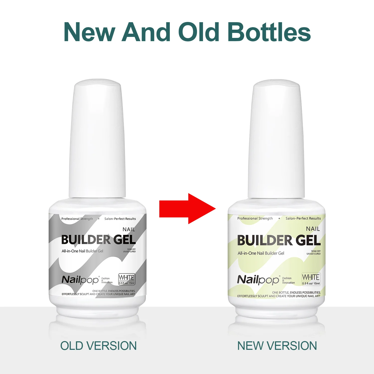 Nailpop 7-in-1-Builder-Gel, mehrfarbig, klar, weiß, rosa, nackt, 15 ml, Nagel-Apex und Verlängerungsstärkungs-UV-Gel für den Heimsalon