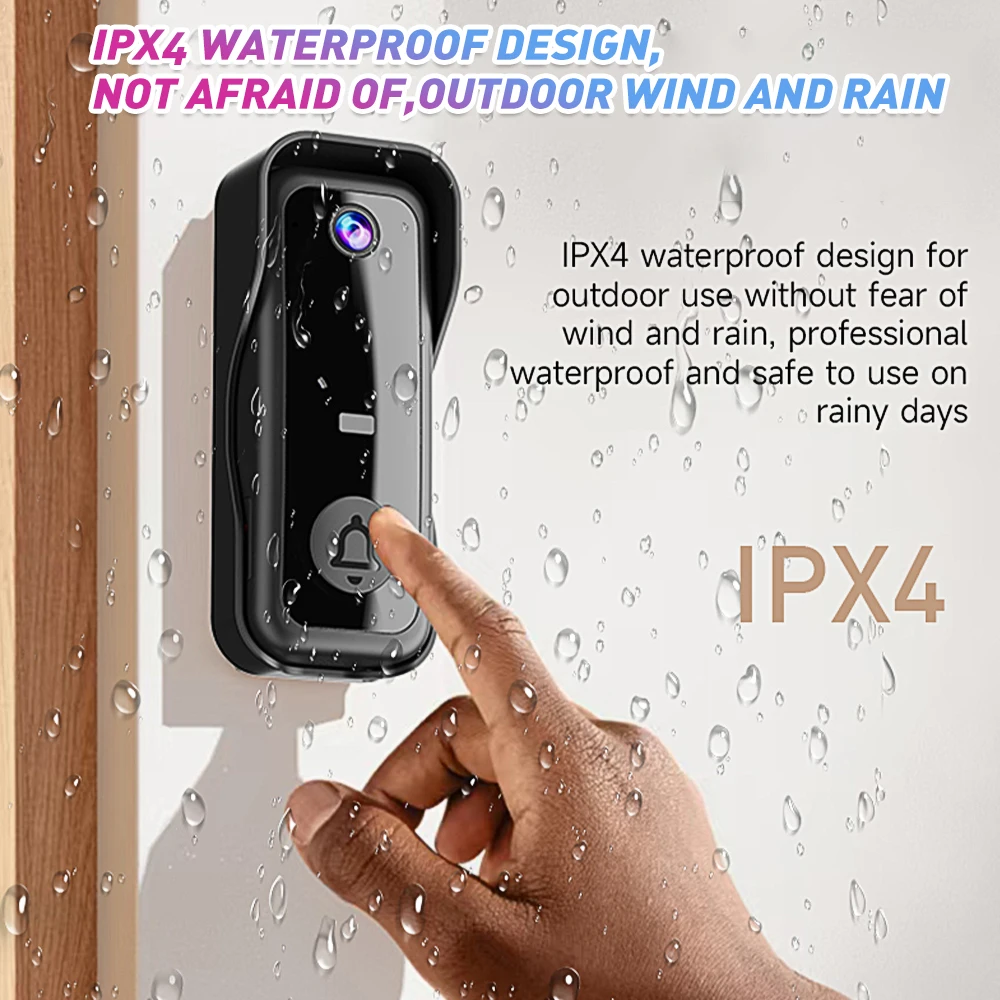 X6 Smart Video Doorbell Camera Bundle with 4.3 Inch Display for Home Use Wireless Video Intercom, Infrared HD Night Vision