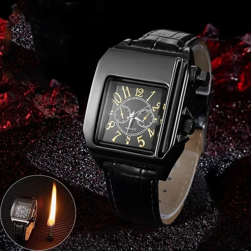 Creative Electronic Watch Kerosene Match Lighter Fashionable And Minimalist Essential For Successful Men's Gifts Watch Shapes