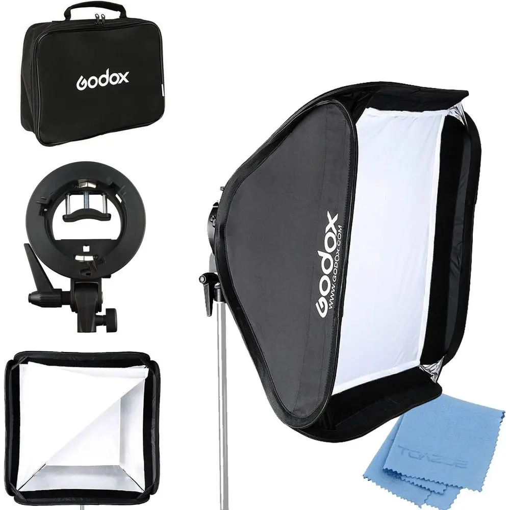 

24"x 24" 60cmx60cm oldable Unil Sotbox with S Styllite Bracket or lash Bowens Elinchrom Mount Accories Direction Adjustable