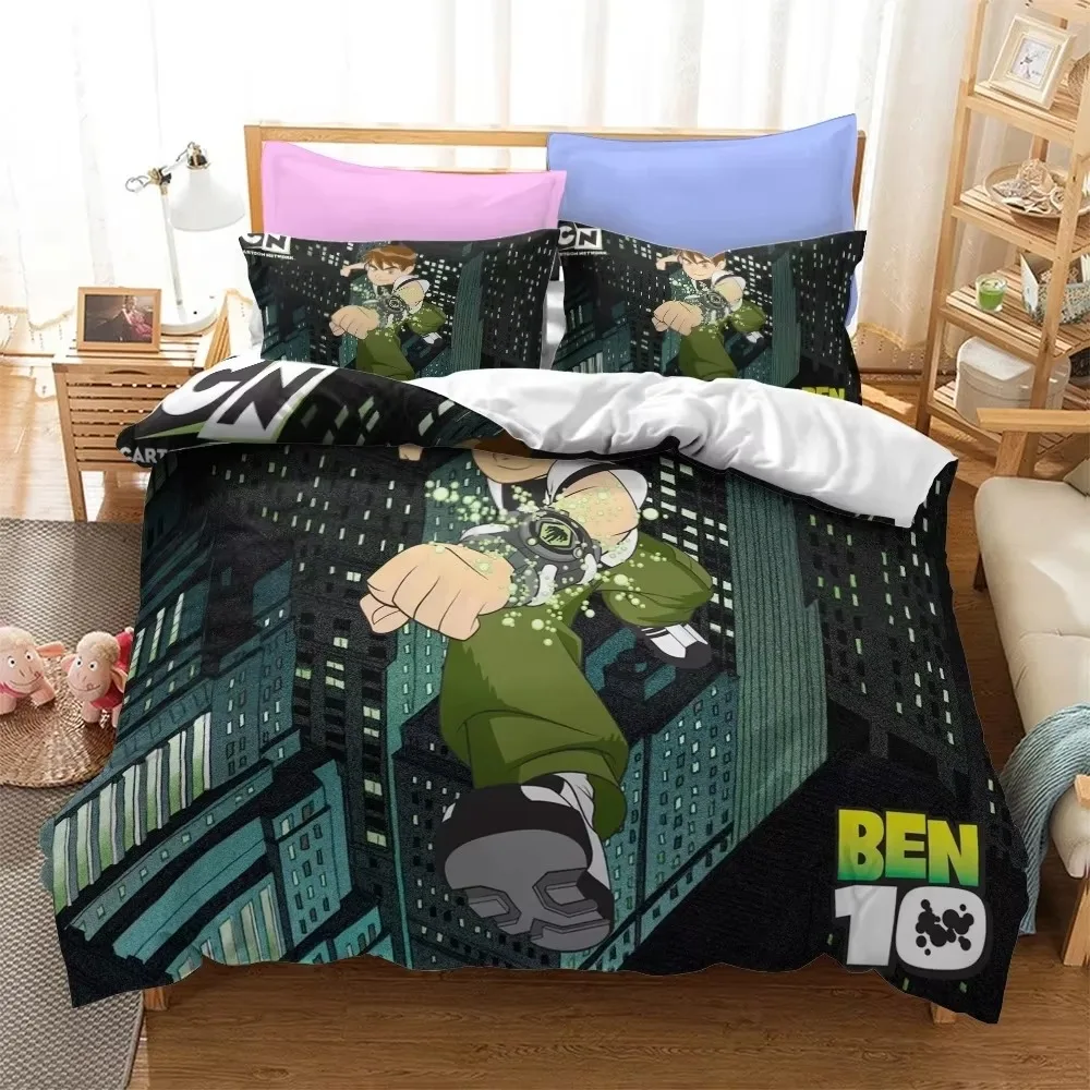 Anime Ben Gwen Duvet Cover 10 Cartoon Bedding Sets Kids Boys Adult Gifts Bed Set Quilt Comforter Covers Home Textiles