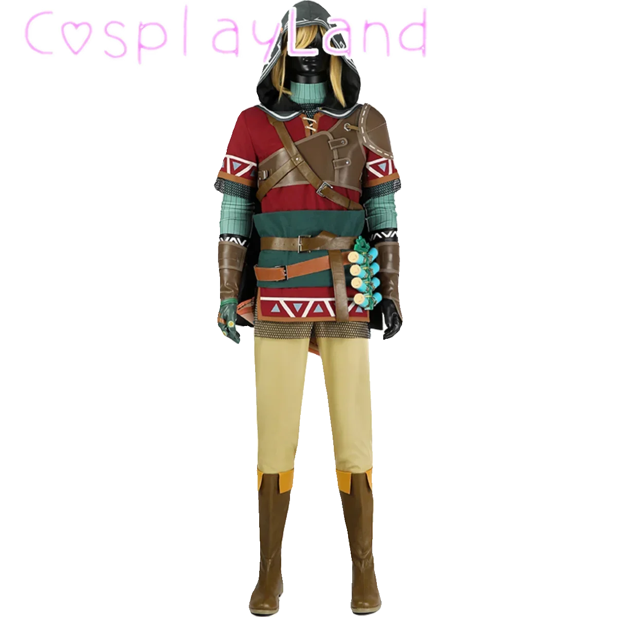 

Game Tears of Kingdom Link Hylian Tunic Cosplay Costume Men's Hylian Tunic Suit with Shoes Halloween Carnival Party Costume