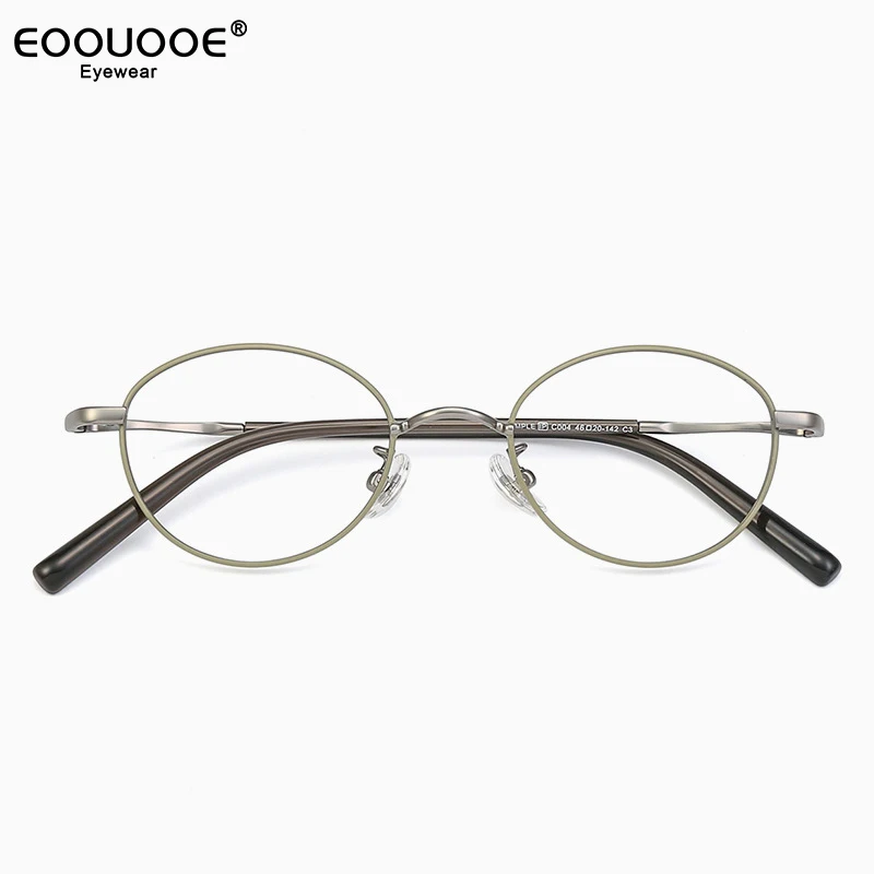 

S Size Oval Women Girl Optical Eyewear Metal Glasses Frame Myopia Hyperopia Prescription Lenses Eyeglasses Anti-Reflection