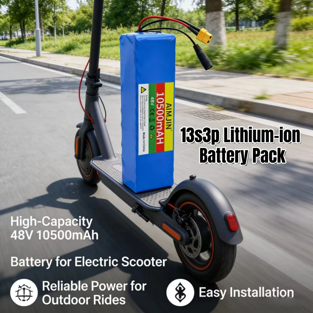 

13S3P 48V 10.5Ah lithium-ion battery pack, 1000W high-power Suitable for electric bicycles and electric scooter, with BMS