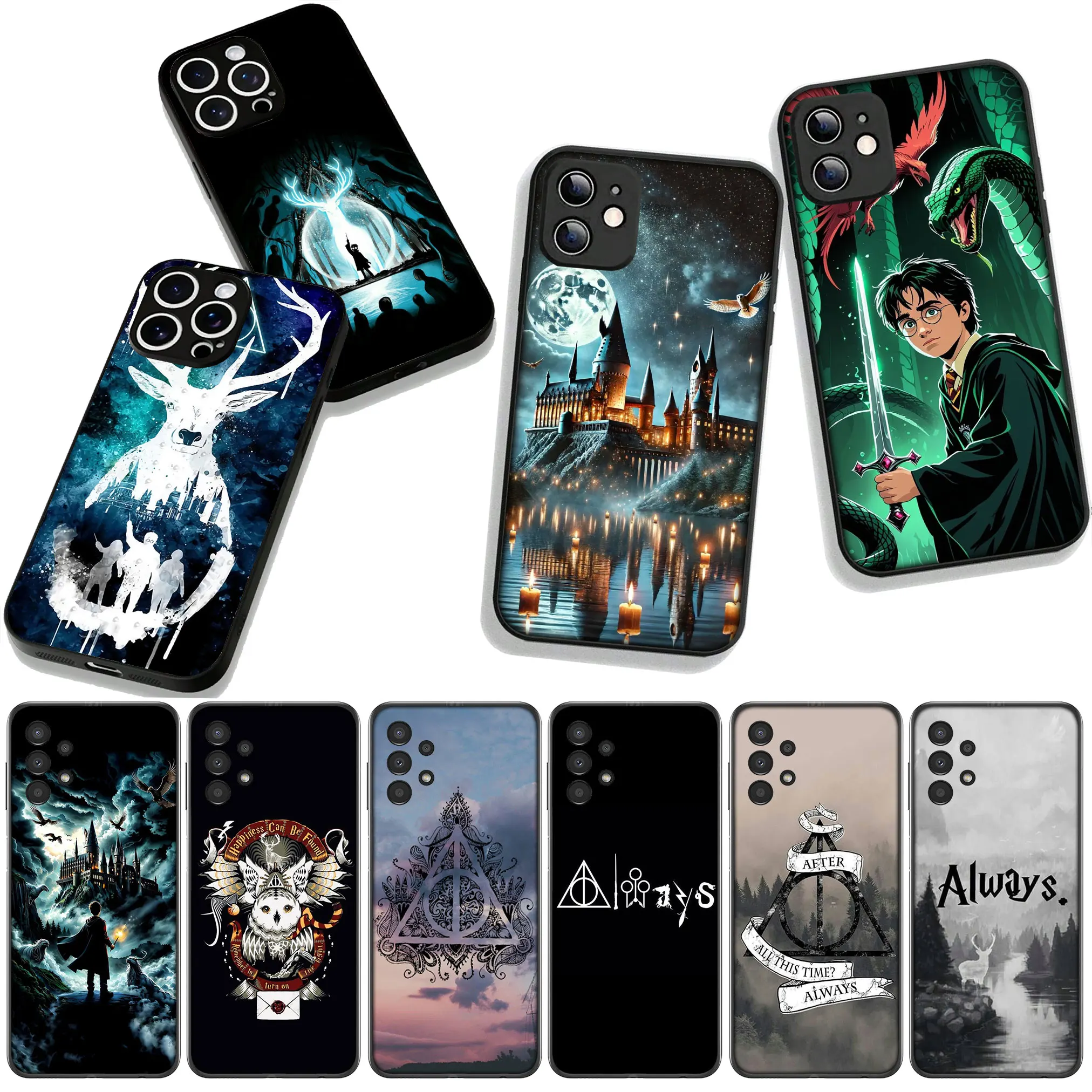 Чехол-накладка с изображением постеров и персонажей (Харрис, Волшебная палочка, Сова, Поттер) для Samsung Galaxy S25 S24 S22 S23 FE Ultra Plus A56 A05 A06 A15 A16 A55 S7 Edge
