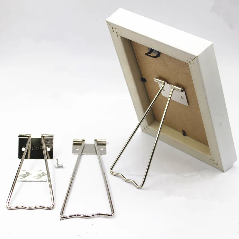 Different Sizes! Iron Metal Back Support Picture Bracket Photo Frame Pedestal Holder for 5 8 10 12 Inch Display Easel Stand