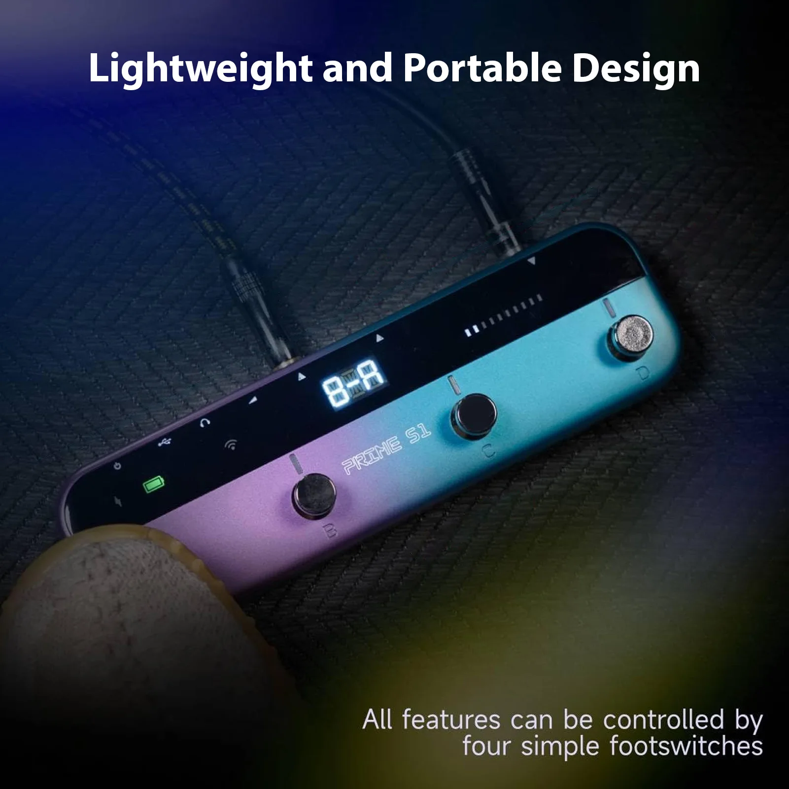 MOOER S1 Smart Stereo Guitar Effects Processor Multi-Effects Pedal 10 Metronomes 40 Drum Machine Wireless Footswitch Controller