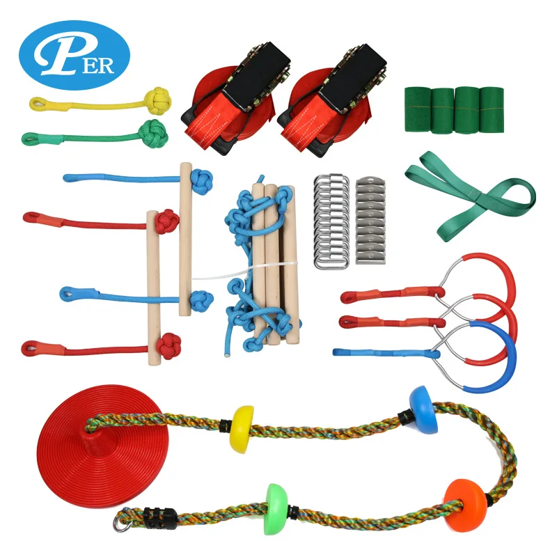 

Лучшее оборудование для тренировок Slacker Line на открытом воздухе для детей, включает в себя 9 подвесных насадок Slacker Ninja Warrior Line.