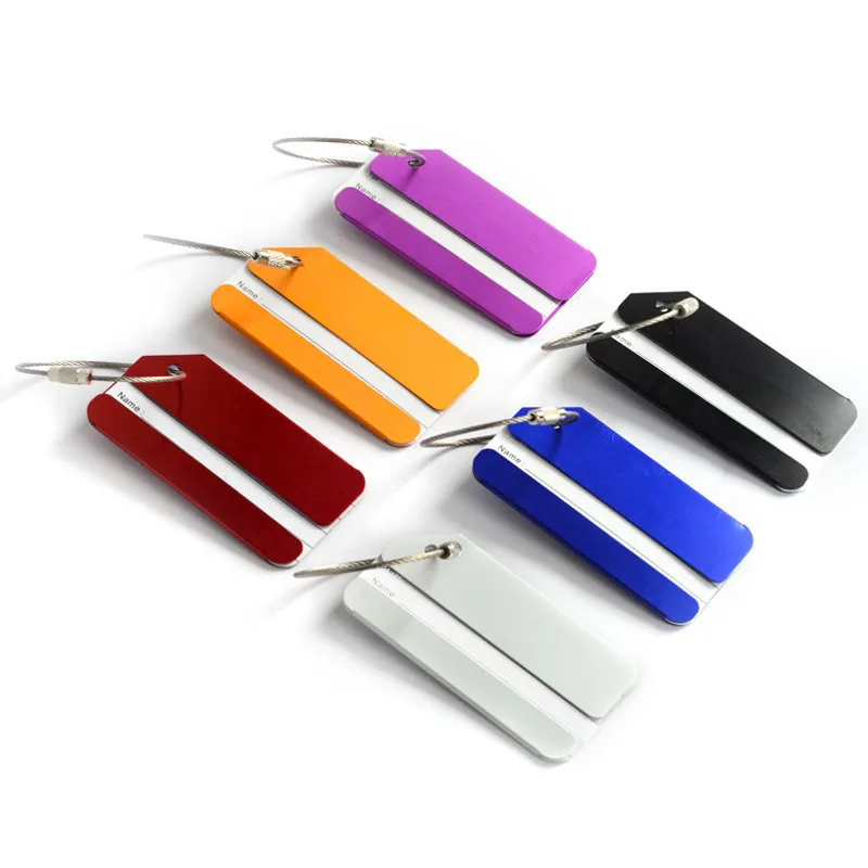 Luggage Tags Aluminium Alloy Suitcase Tag Travel Labels Set with Steel Loop ID Luggage Tags for Suitcases Travel Accessories