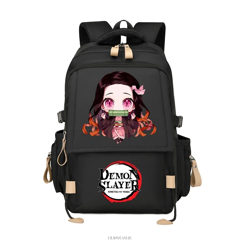 

Demon Slayer Nezuko Kamado Backpack Canvas Women Men Patchwork Capacity School Bags Anime laptop Teens Mochilas