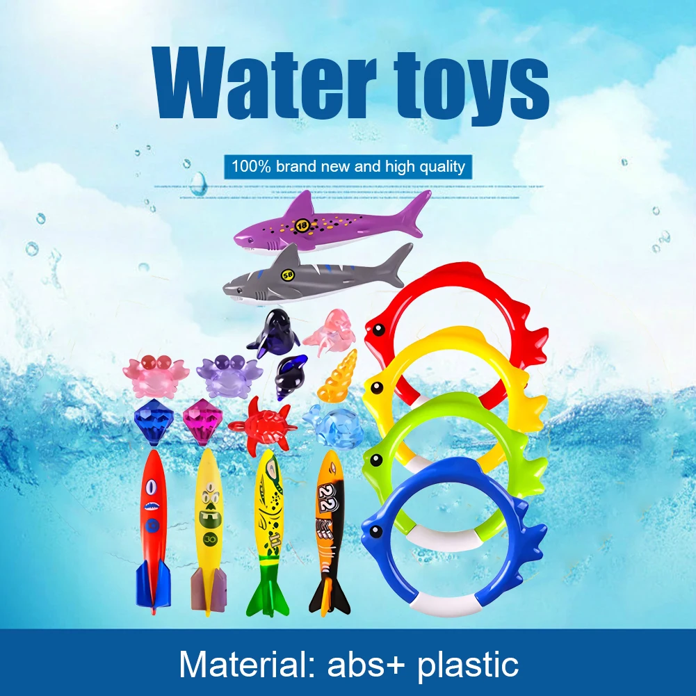 20pcs Children Swimming Pool Throwing Sinking Dive Toys Funny Underwater Training Kids Summer Diving Game Play Water Toys New