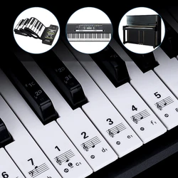 Transparent Removable Piano Keyboard stickers thin with Colorful Bigger Letter for 88/61/54 Keys for Piano Beginner 24BD