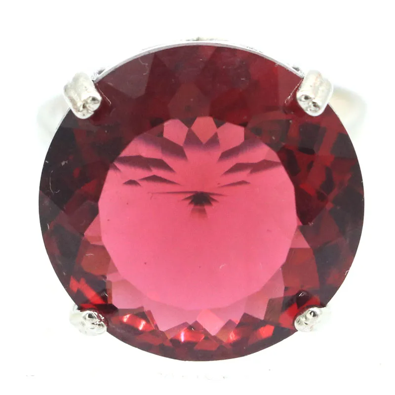 Buy 4 Get 1 Free 20x20mm Big Gemstone 8.6g Pink Tourmaline Women Daily Wear Silver Ring Daily Wholesale Drop Shipping