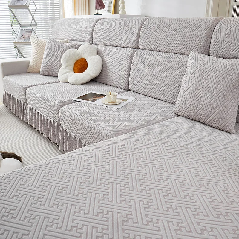 Geometric Sofa Covers for Living Room Elastic Corner Couch Cover Sectional Corner L Shaped Chaise Longue Slipcover