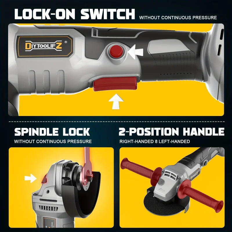 زاوية لاسلكية، بطارية AdaptationDewalt 20v، 8500 دورة/دقيقة، تلميع بدون فرش - محمل صغير 5/8-11 بوصة #6