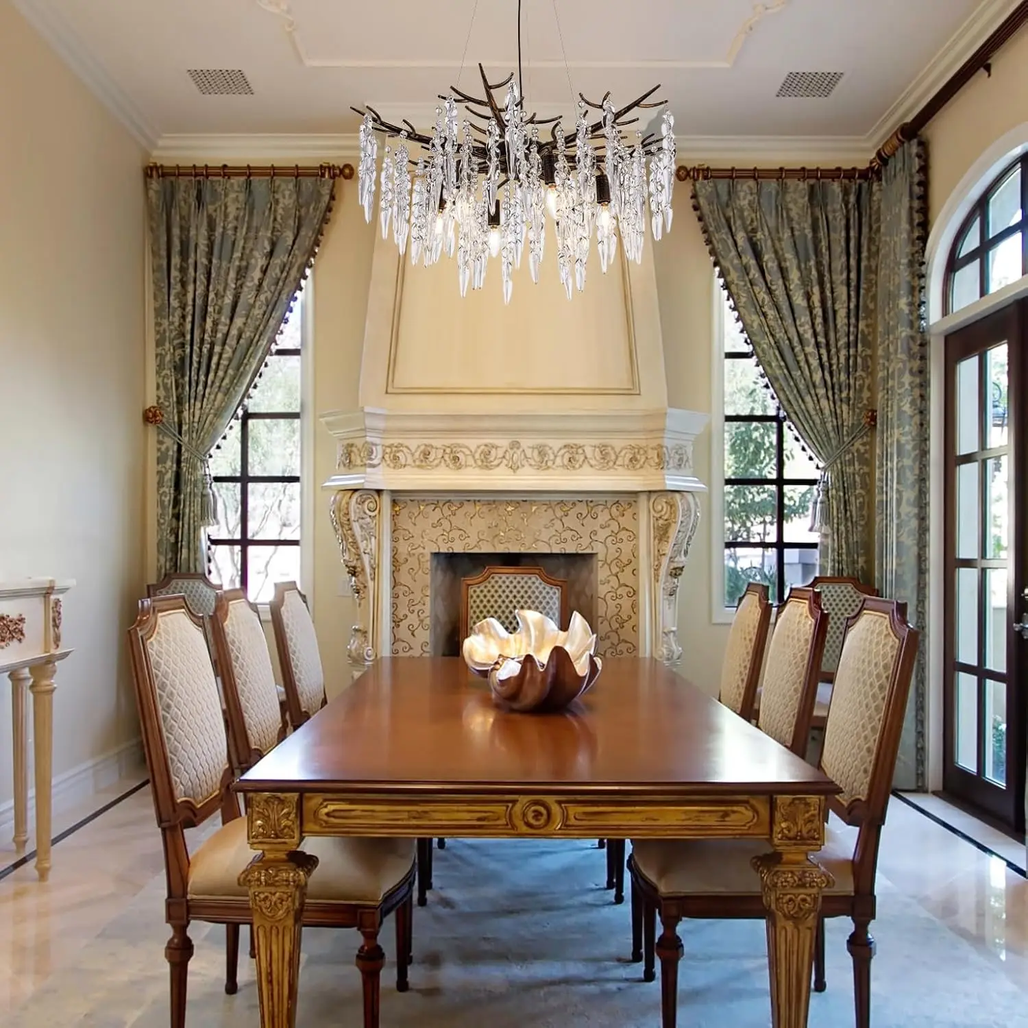 

Modern Ice Crystal Chandelier For Kitchen Table Island Bedroom Antique Bronze Tree Branch High Ceiling Chandeliers