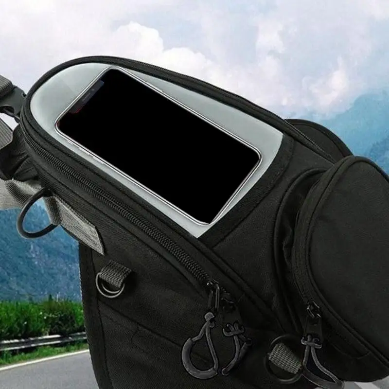 M76E Motorrad-Tankrucksack mit Telefon-Sichtfenster und strukturierter Aufbewahrung – Detail 3