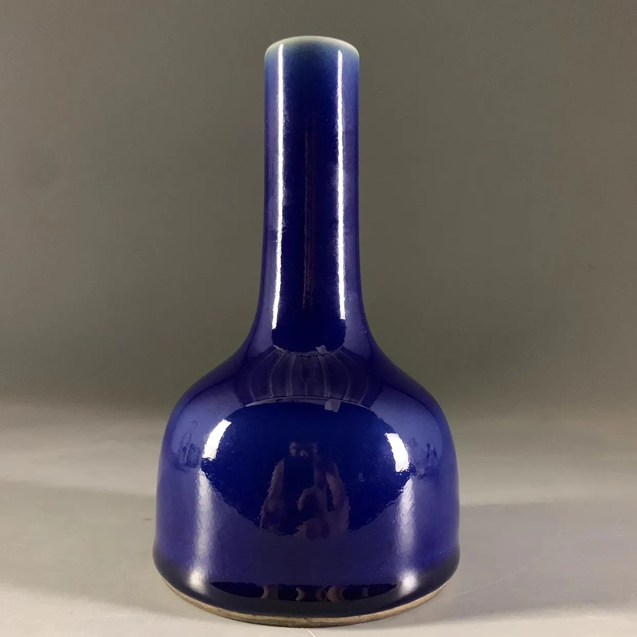 6.30 inch Chinese Qing Kangxi Blue Glaze Porcelain Vase