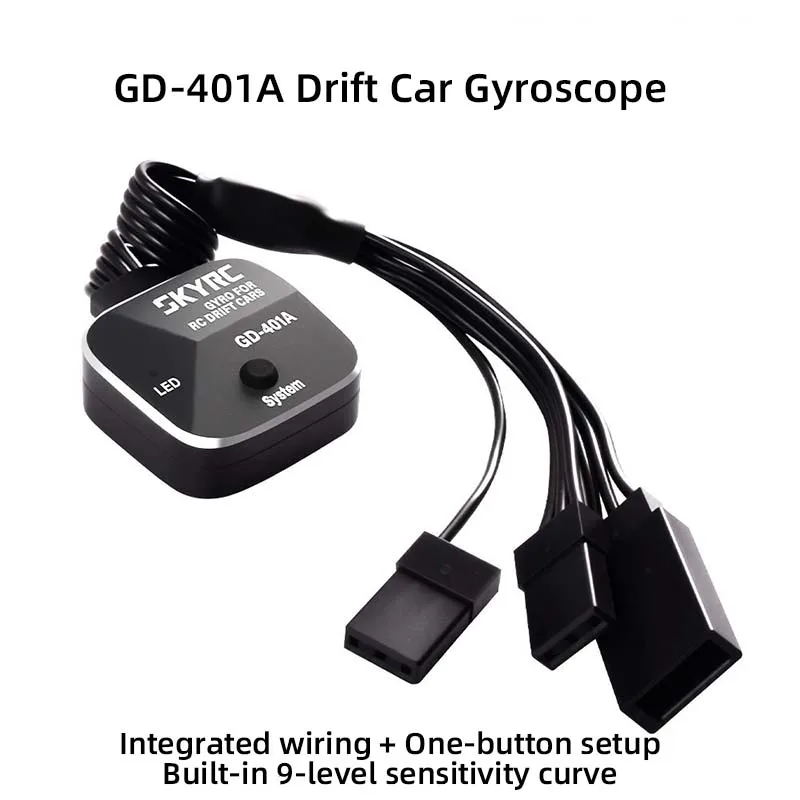 SKYRC GD-401A Drift Car Gyro: 9-speed curve, integrated wiring, one-button setup