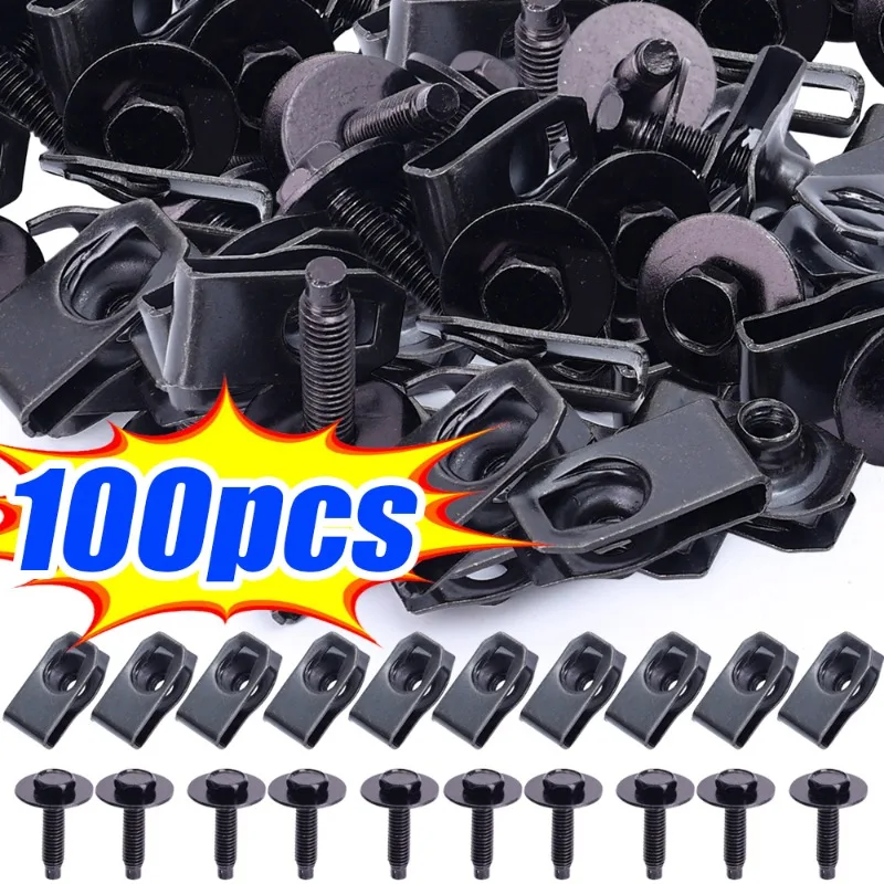 

M6 Car Under Cover Screws Hex Head Bolt with Washer Engine Splash Shield Fender Liner Retainer Clip Bumper Guard Board Fastener