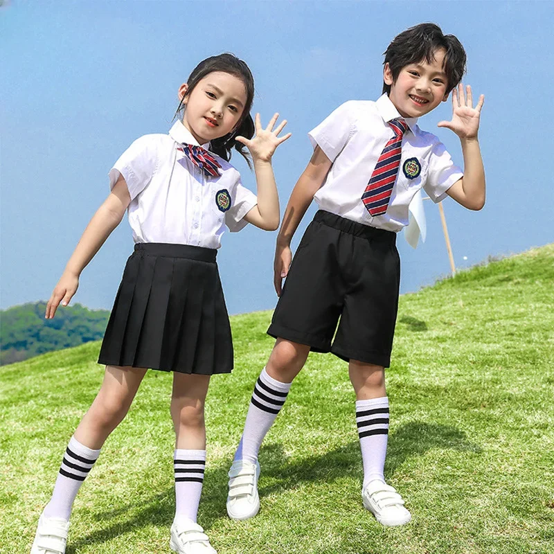 Student Class Uniform Suspender Skirt Suit 2024 New Kindergarten School Uniform Graduation Photo Chorus Performance Uniform