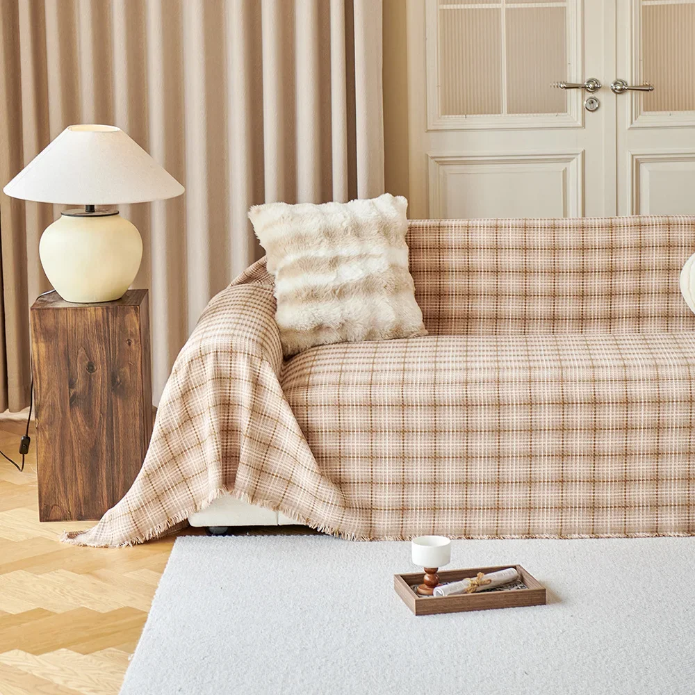 Reversible Chenille Sofa Towel Sofa Cover Anti-cat Scratch All-season Chenille Living Room Sofa Cover Blanket All-inclusive