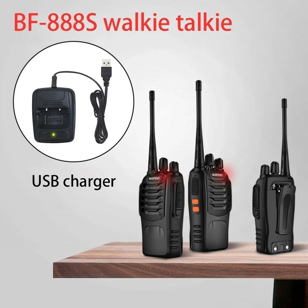 BF888s 2PCS/1PCS 5KM Range Wireless Walkie-Talkie Talkie UHF 400-470MHz 5W Handheld Two-way Ham Radio