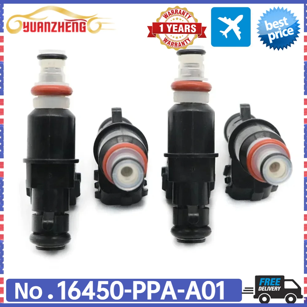For Honda Civic 2.0L CR-V 2.4L L4 2002 2003 2004 2005 FJ484 16450PPAA01 16450-RAA-A01 4x NEW 16450-PPA-A01 Fuel Injectors Nozzle