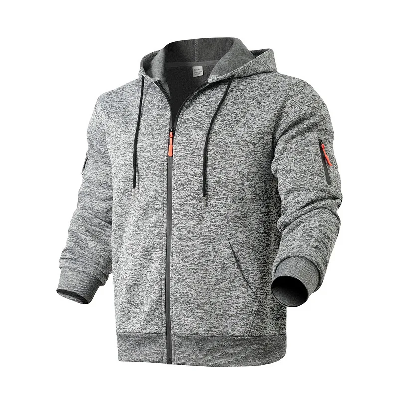 Amerikanischer Herren-Sweater aus schwerem Samt, Retro-Stil, mit kationischen Taschen, Kapuze und Reißverschluss, trendiger Sportpullover für Männer – Detail 33