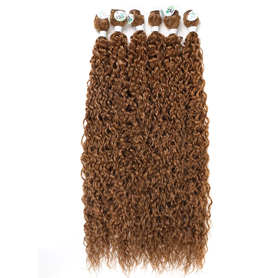 32inch Synthetic Hair Bulk Natural Curly Hair Extensions Long Jerry Curly Bundles Ombre Fake Hair For Women Heat Resistant Wave