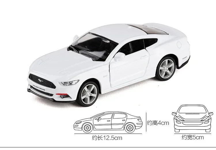 Simulateur Hoge Rmz Stad Diecast 1:36 Ford Mustang Gt, modèle de voiture, nervure de lit arrière automatique, métal