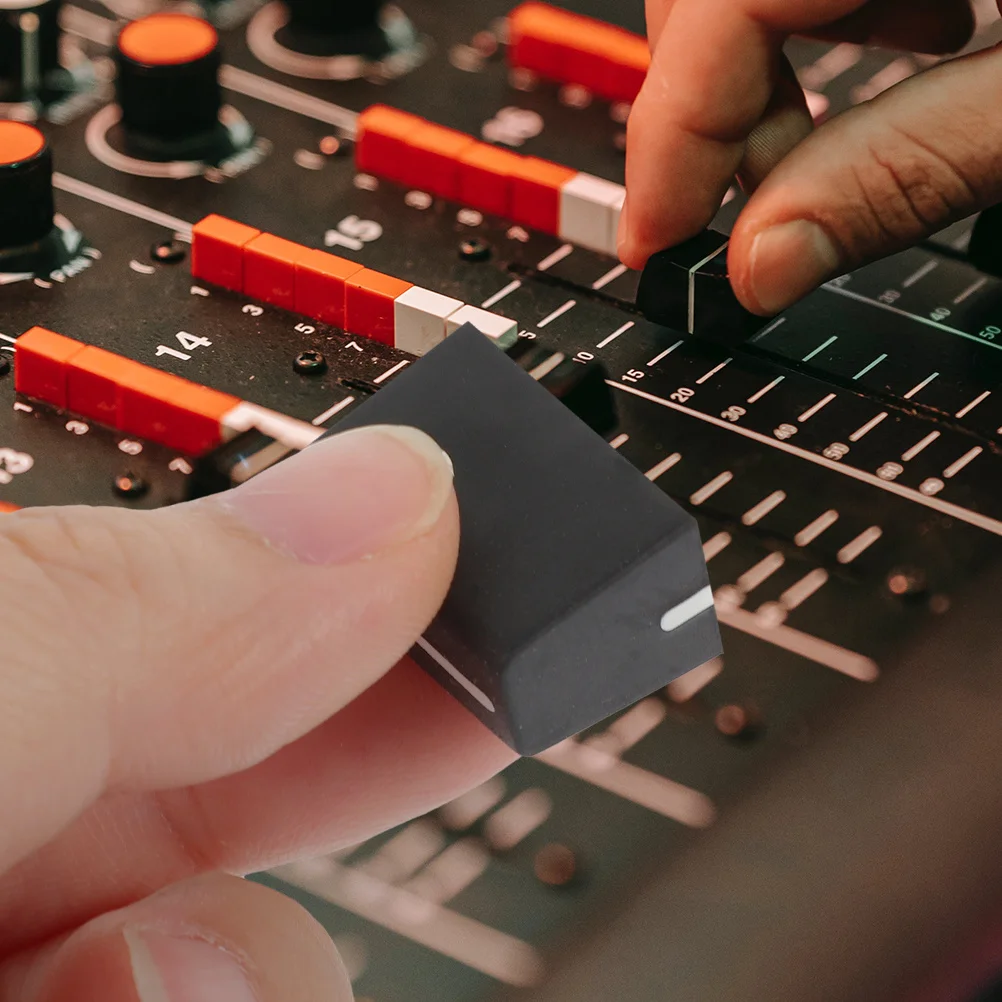 

10Pcs Fader Knob Replacement Slider Caps for Mixer Console Potentiometer Knob Sturdy Rubber 4Mm Inner Hole Compatible with Audio