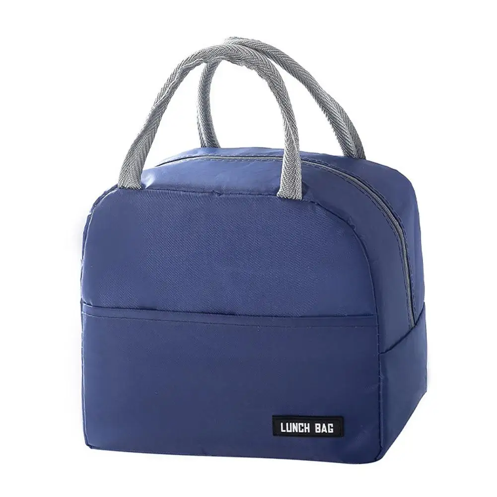 Neue tragbare Lunchbox-Tasche, einfarbig, verdickte Thermoisolierungstasche, isolierte Bento-Tasche, Schule, Arbeit, Lunch-Tasche mit Mahlzeitentasche – Detail 2