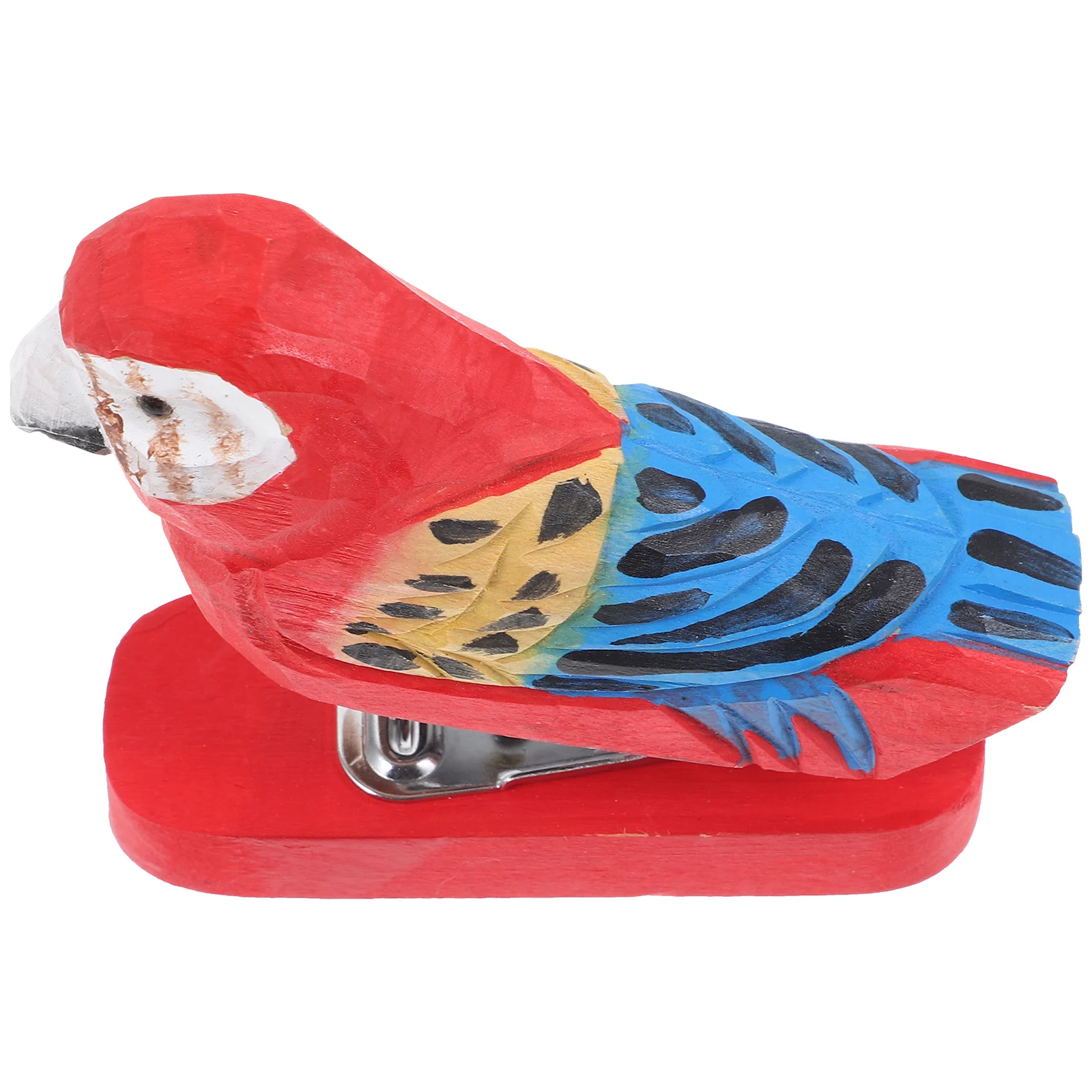 

Wooden Animal Stapler Mini Desk Accessories Red Parrot Handmade Craft Office School Supplies Reusable Paper Tool